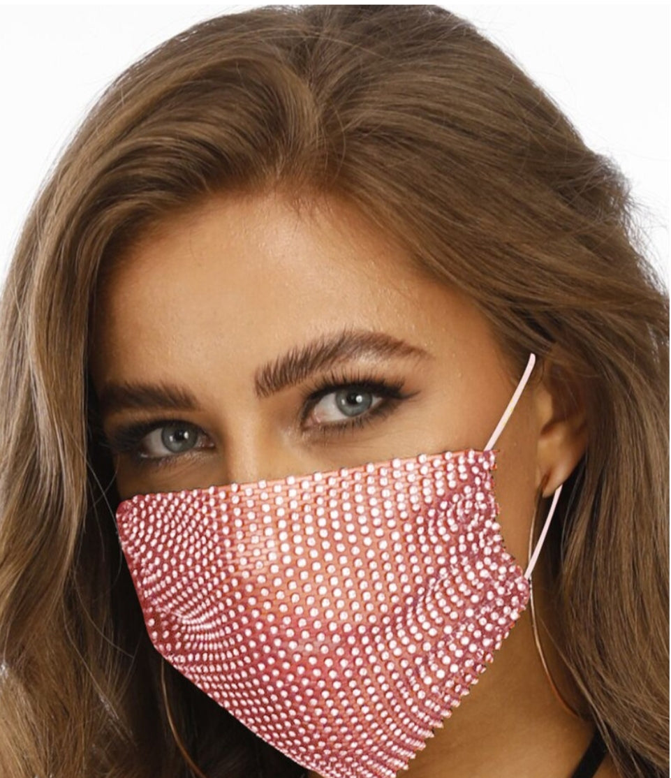 Studded Breathable Mouth Mask (pink)