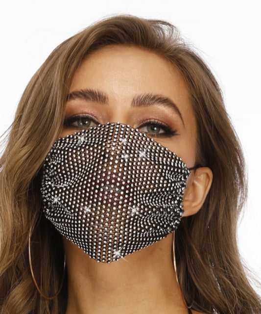 Studded Breathable Face Mask (black)